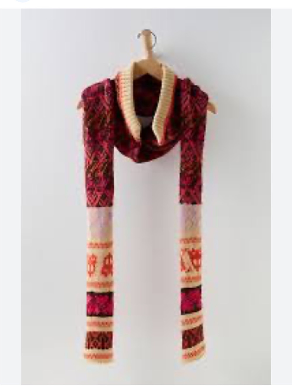 Free People Cabbie Fairisle Hooded Scarf
